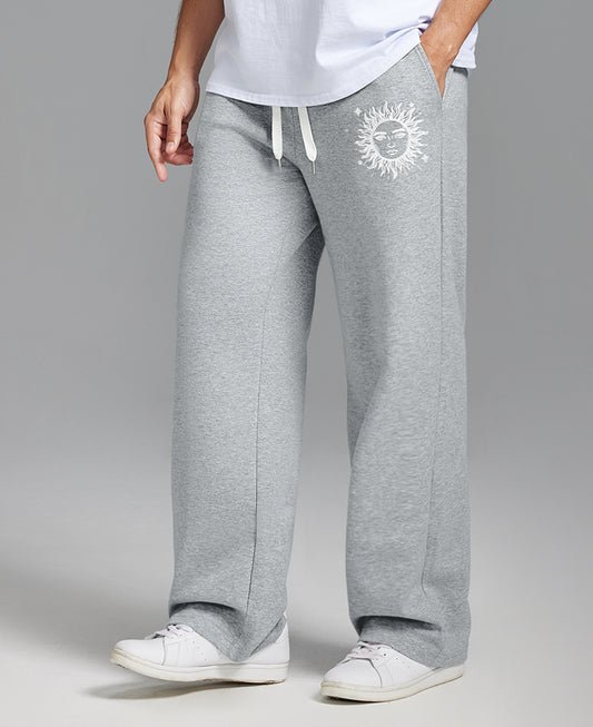 Unisex Baggy Sweatpants Sun Moon Print Couples Joggers