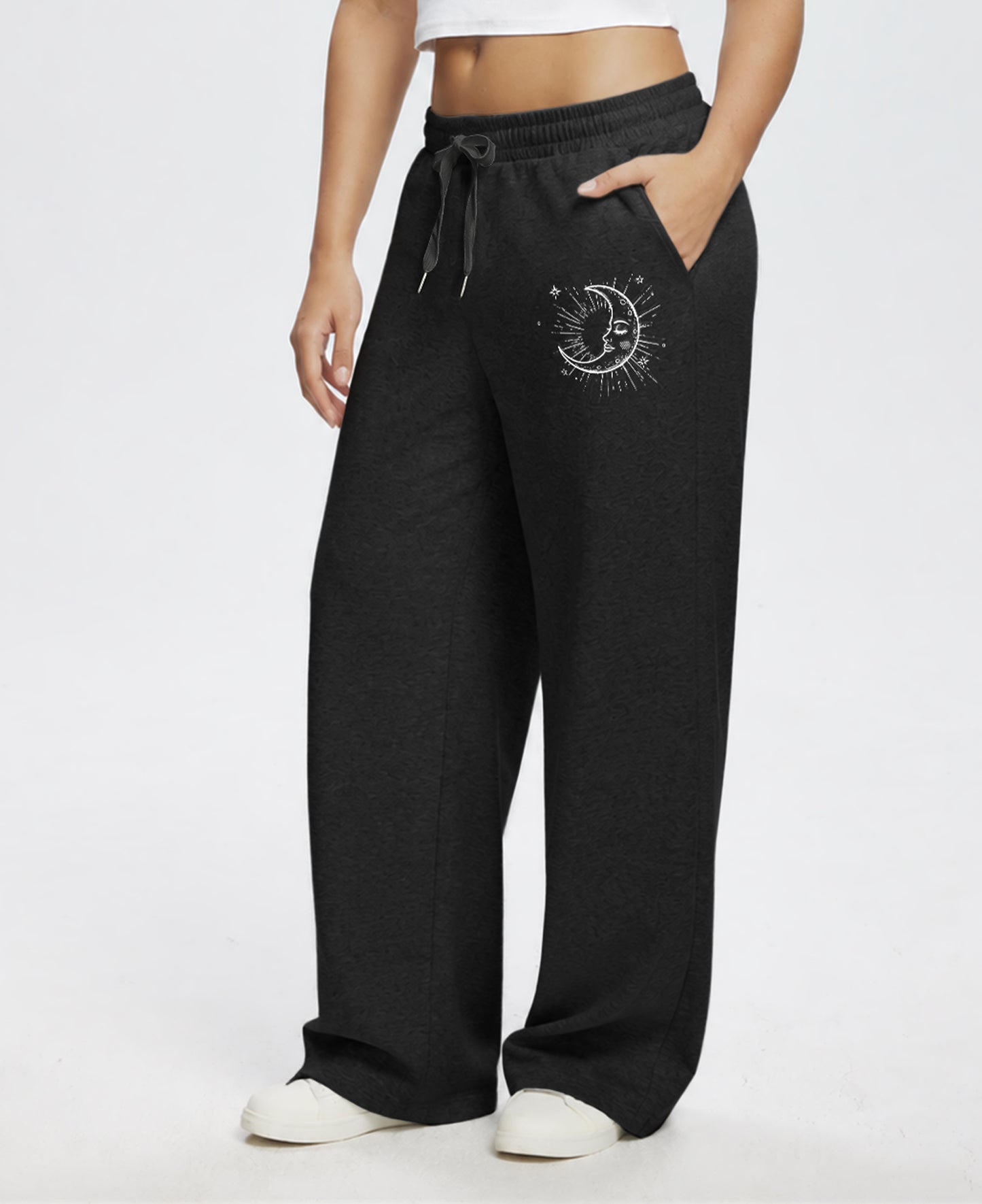 Unisex Baggy Sweatpants Sun Moon Print Couples Joggers