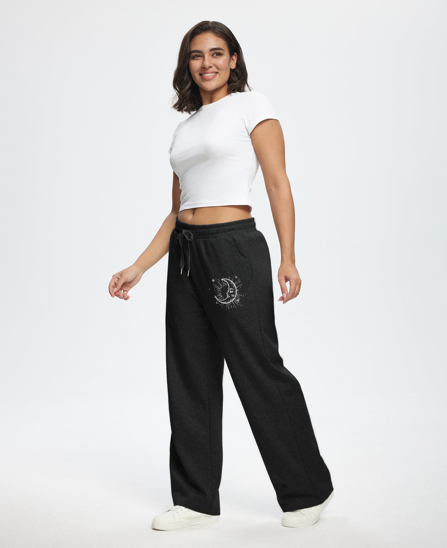 Unisex Baggy Sweatpants Sun Moon Print Couples Joggers