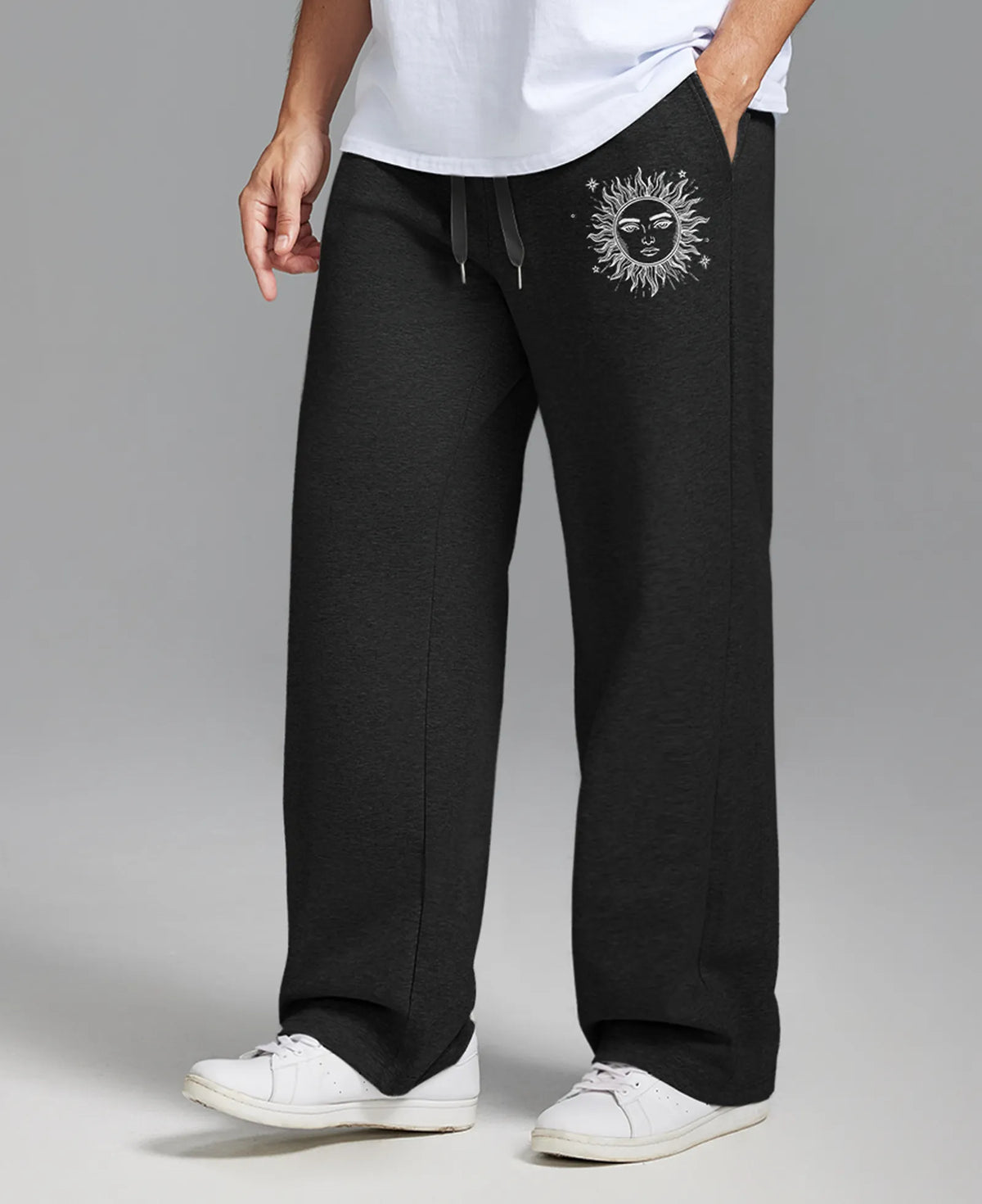 Unisex Baggy Sweatpants Sun Moon Print Couples Joggers