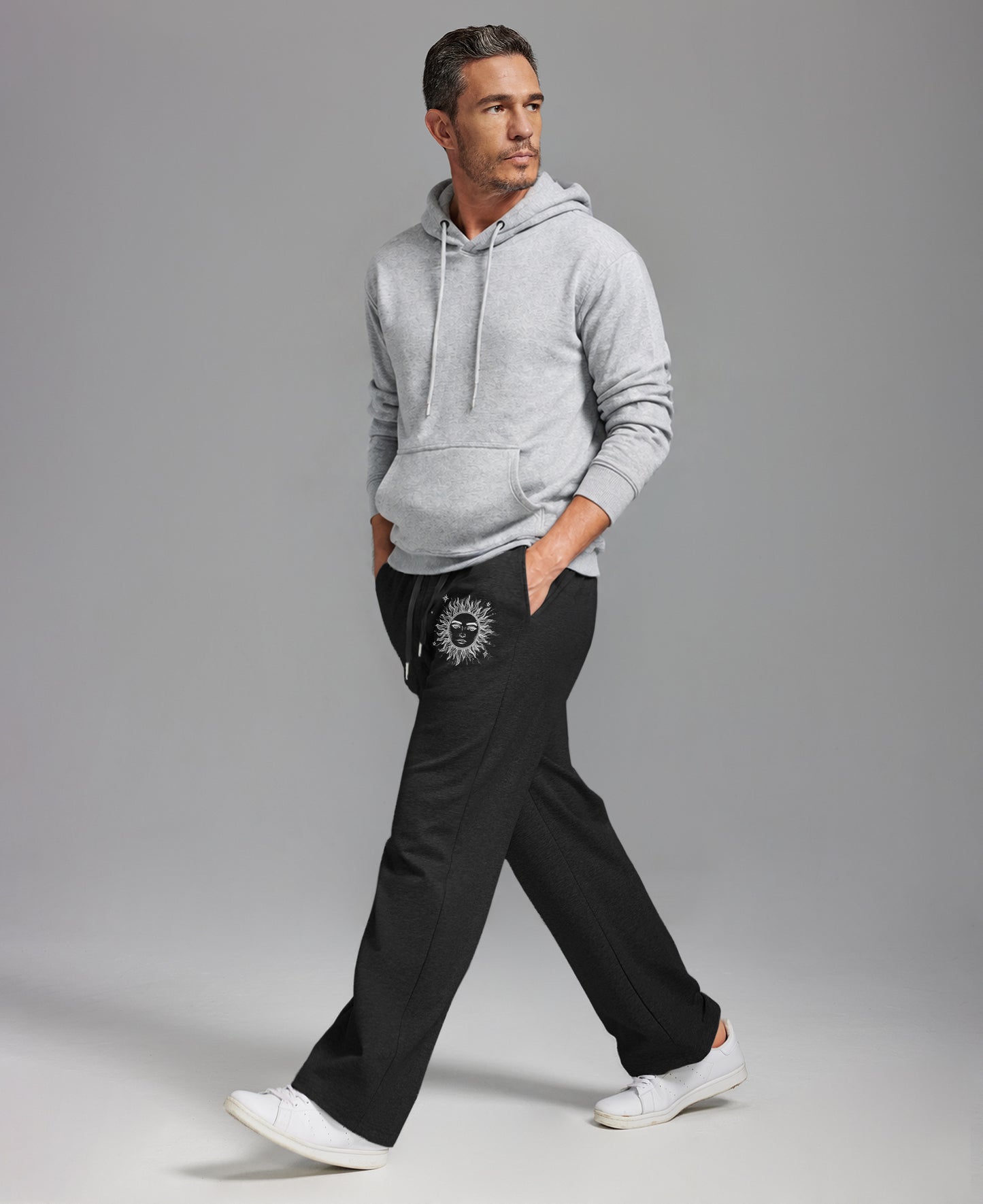 Unisex Baggy Sweatpants Sun Moon Print Couples Joggers