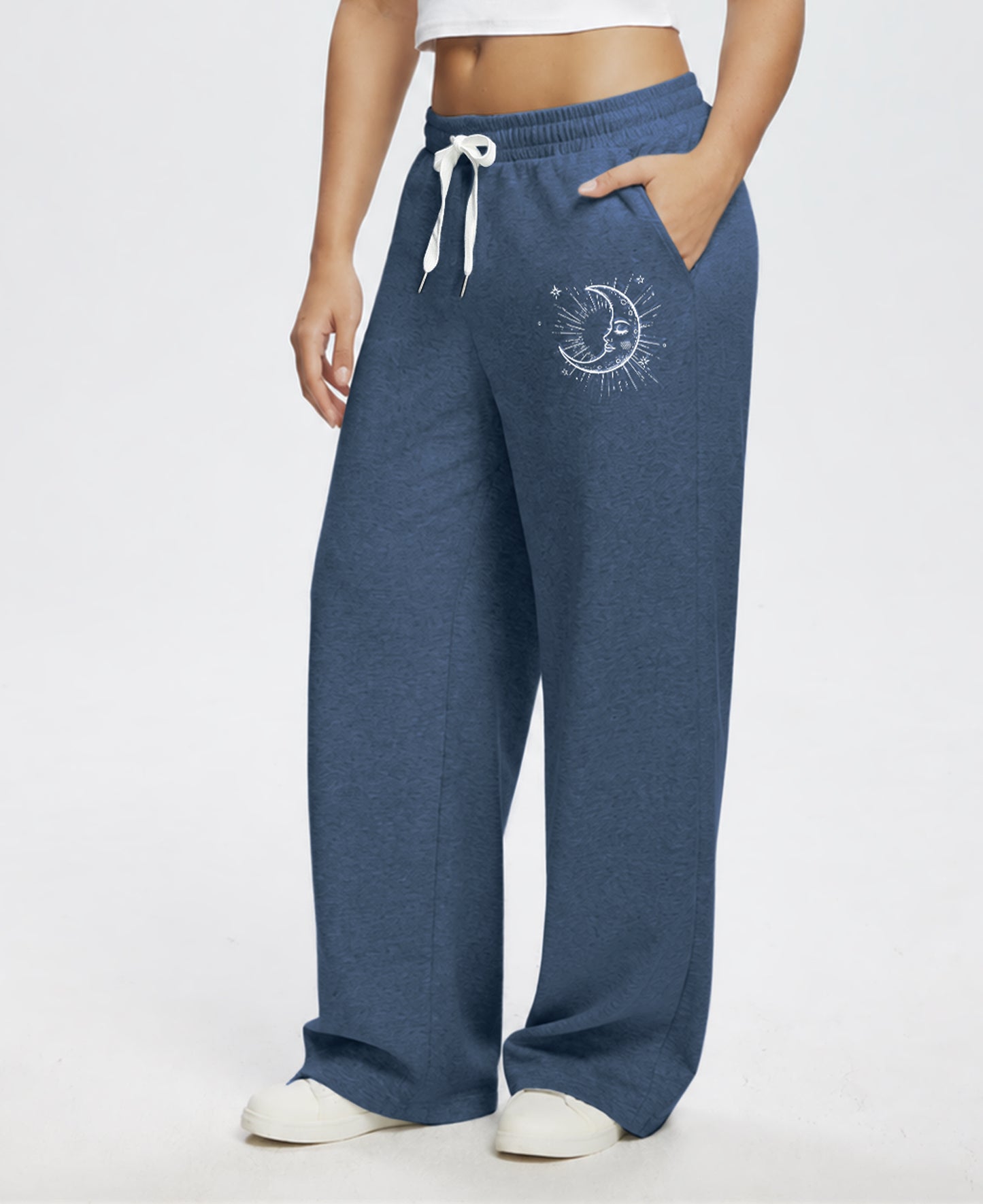 Unisex Baggy Sweatpants Sun Moon Print Couples Joggers