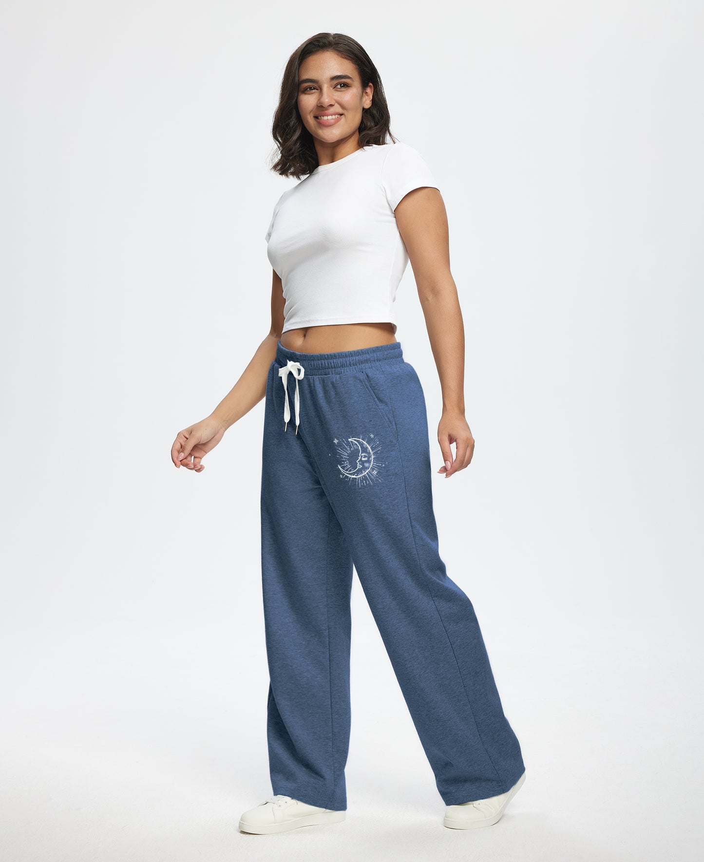 Unisex Baggy Sweatpants Sun Moon Print Couples Joggers