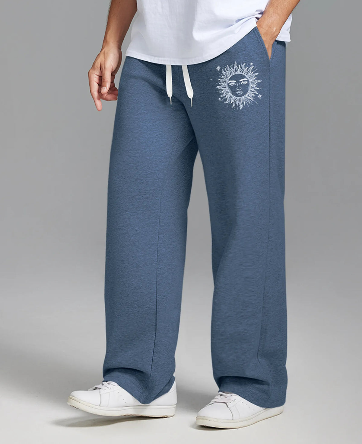 Unisex Baggy Sweatpants Sun Moon Print Couples Joggers