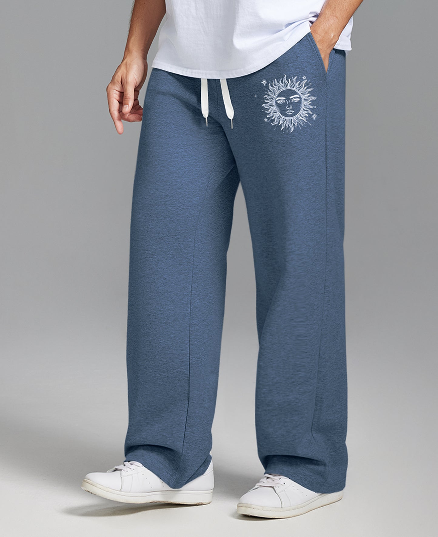 Unisex Baggy Sweatpants Sun Moon Print Couples Joggers