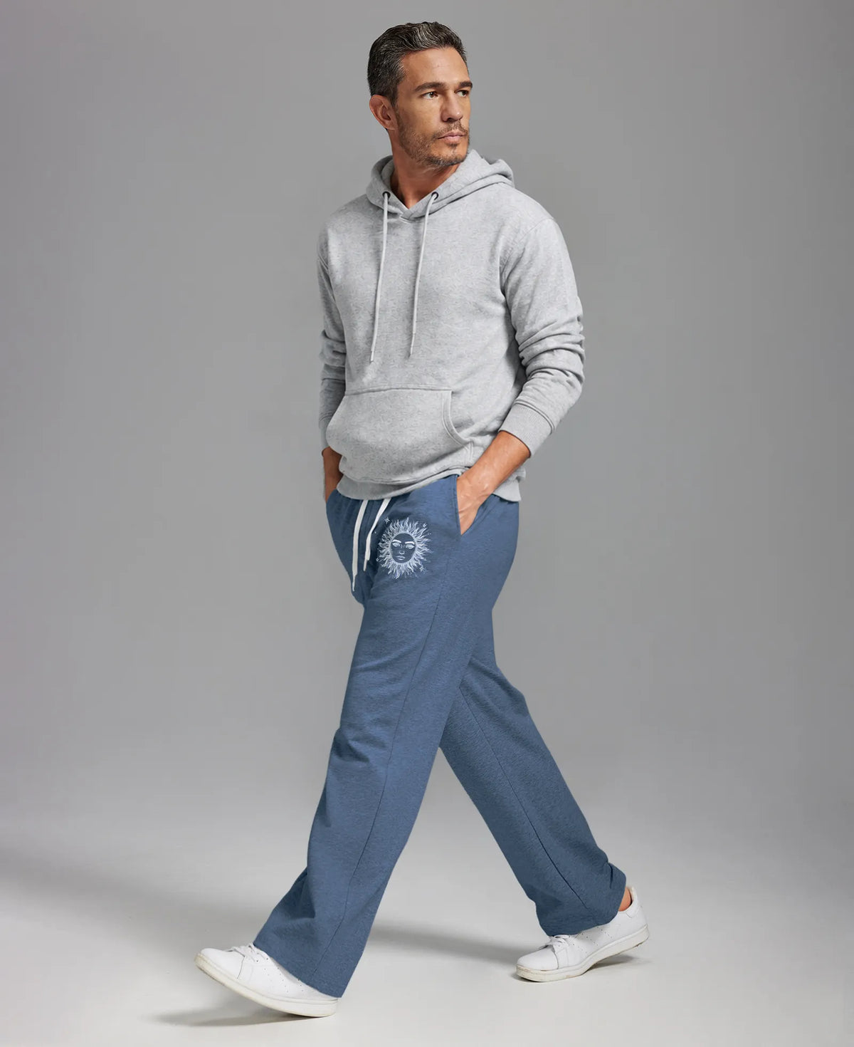 Unisex Baggy Sweatpants Sun Moon Print Couples Joggers