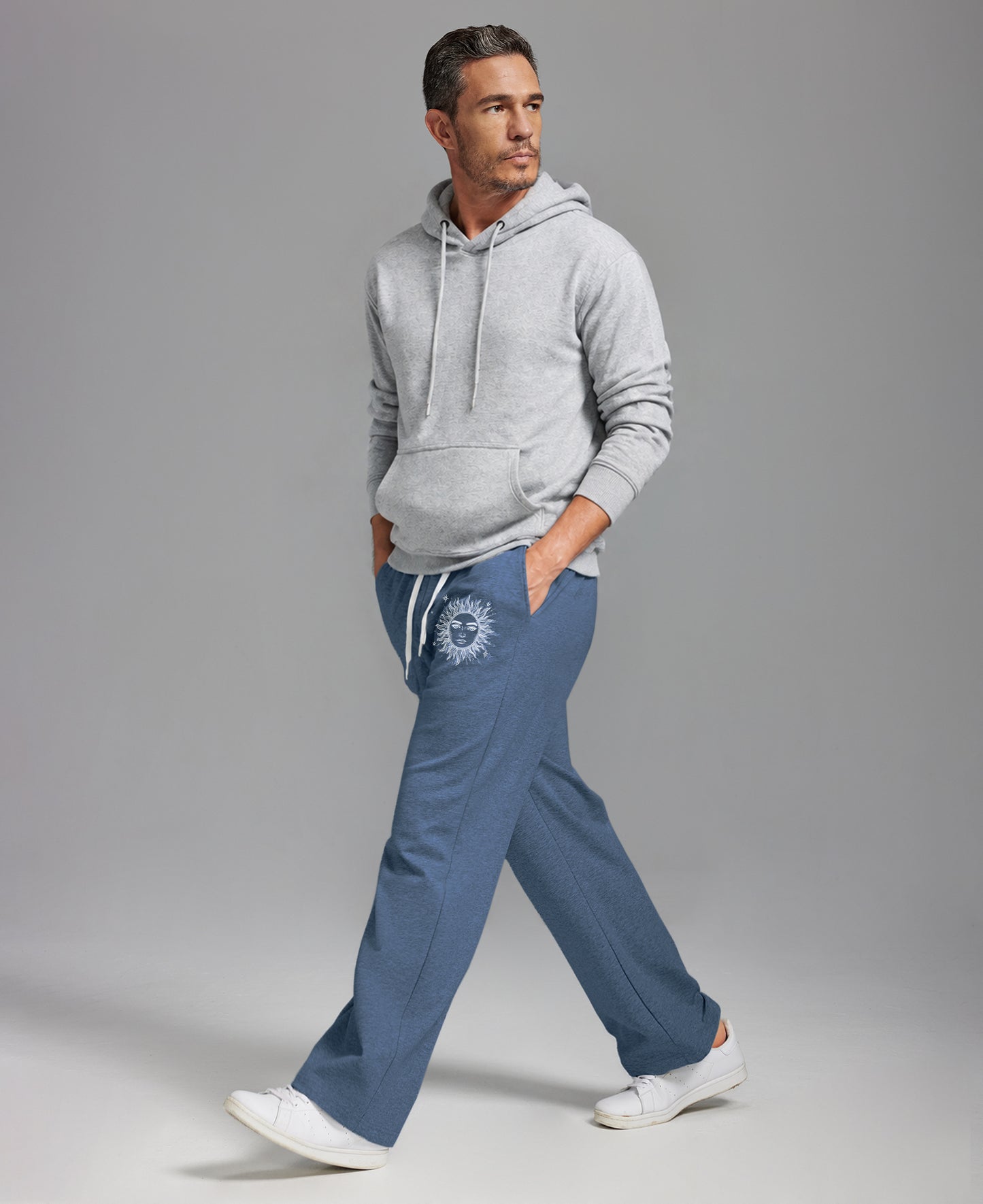 Unisex Baggy Sweatpants Sun Moon Print Couples Joggers