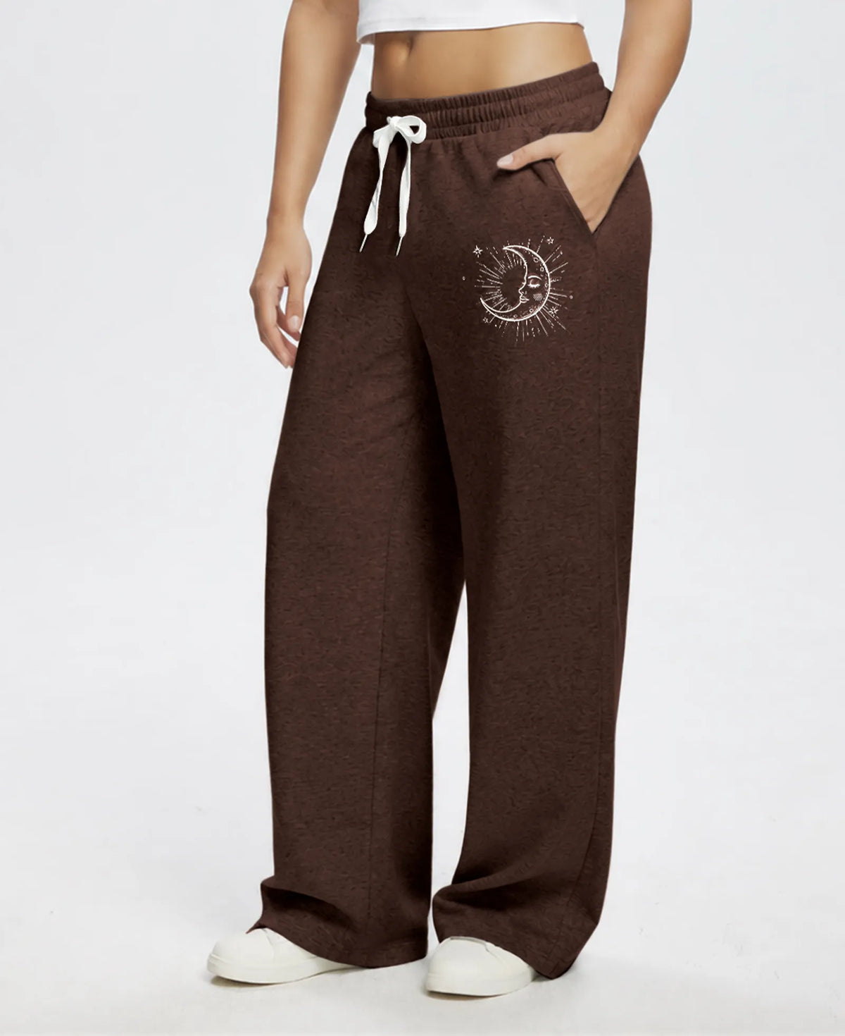 Unisex Baggy Sweatpants Sun Moon Print Couples Joggers
