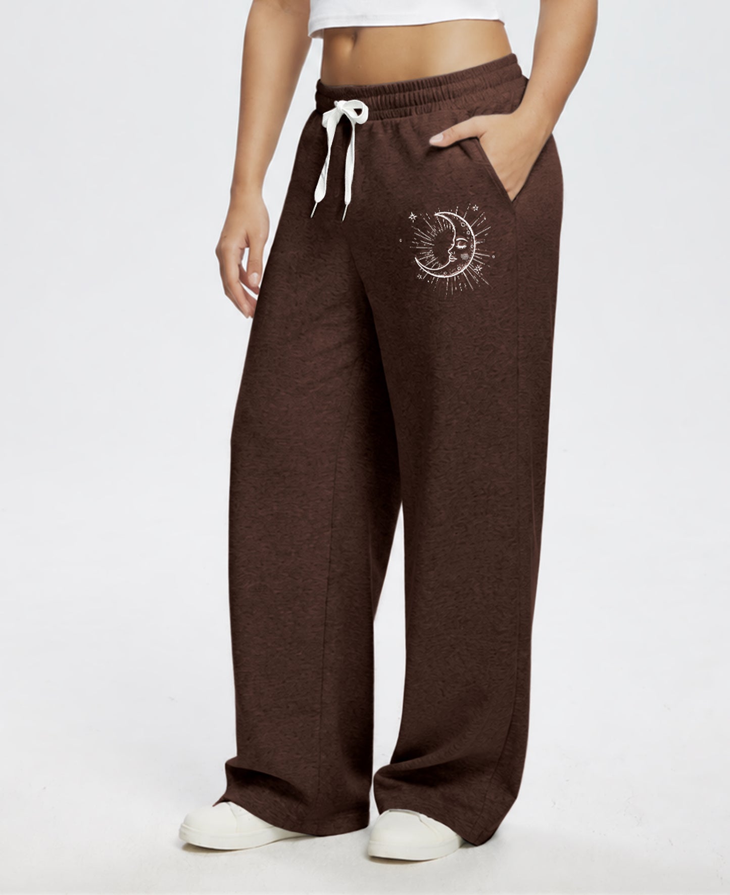 Unisex Baggy Sweatpants Sun Moon Print Couples Joggers