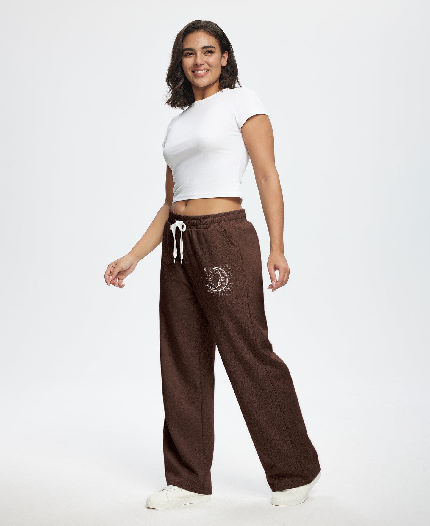 Unisex Baggy Sweatpants Sun Moon Print Couples Joggers
