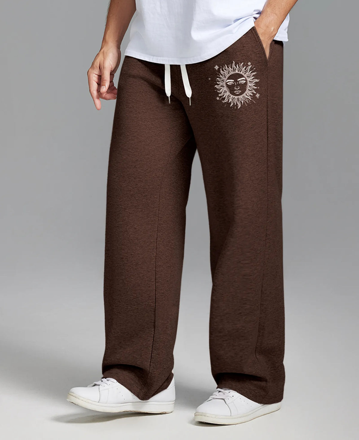 Unisex Baggy Sweatpants Sun Moon Print Couples Joggers