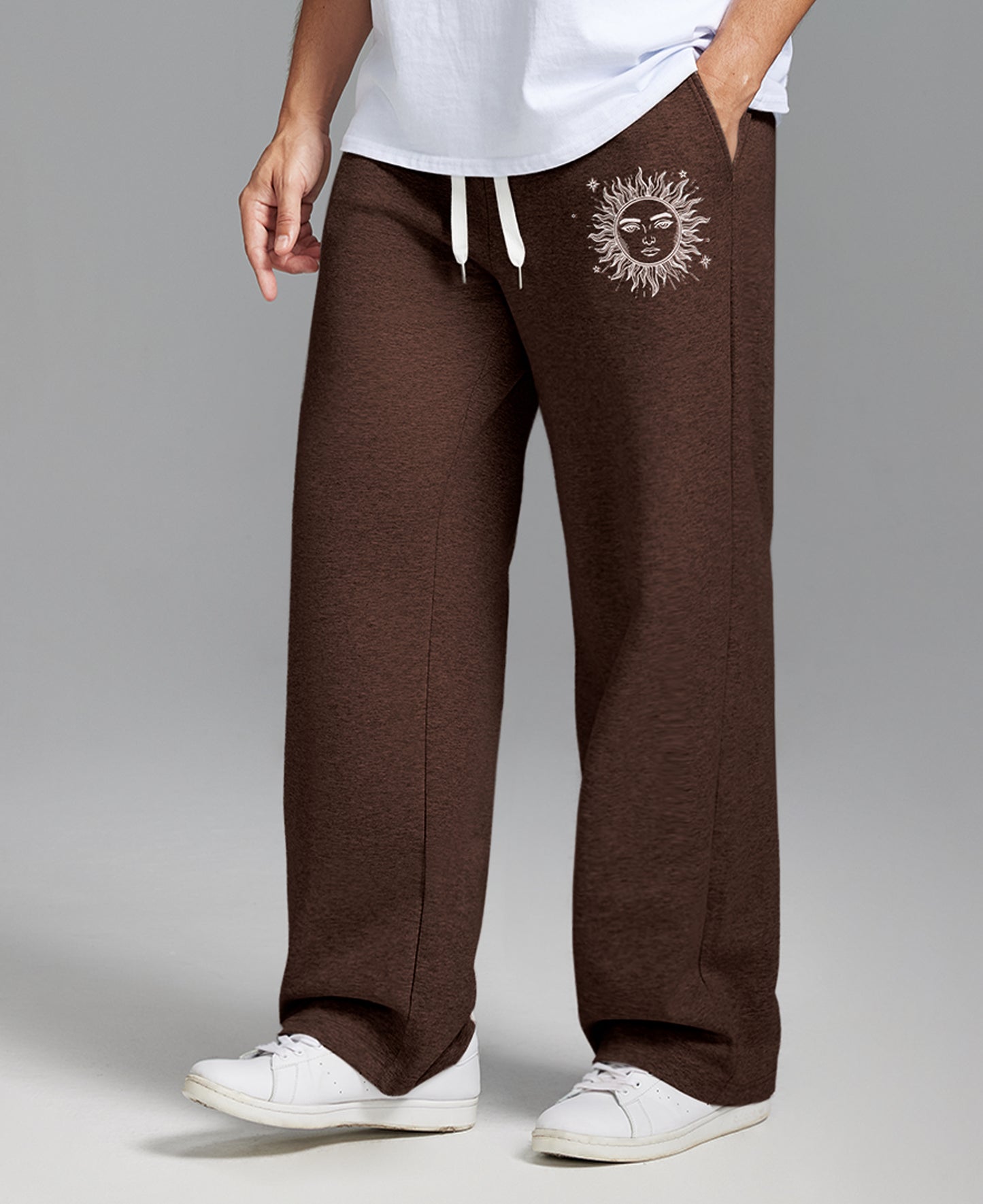 Unisex Baggy Sweatpants Sun Moon Print Couples Joggers