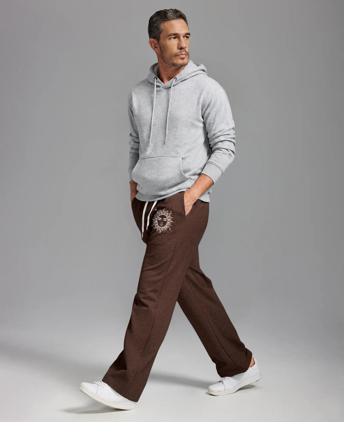 Unisex Baggy Sweatpants Sun Moon Print Couples Joggers