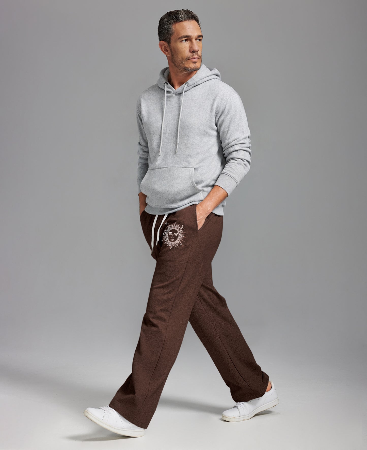 Unisex Baggy Sweatpants Sun Moon Print Couples Joggers