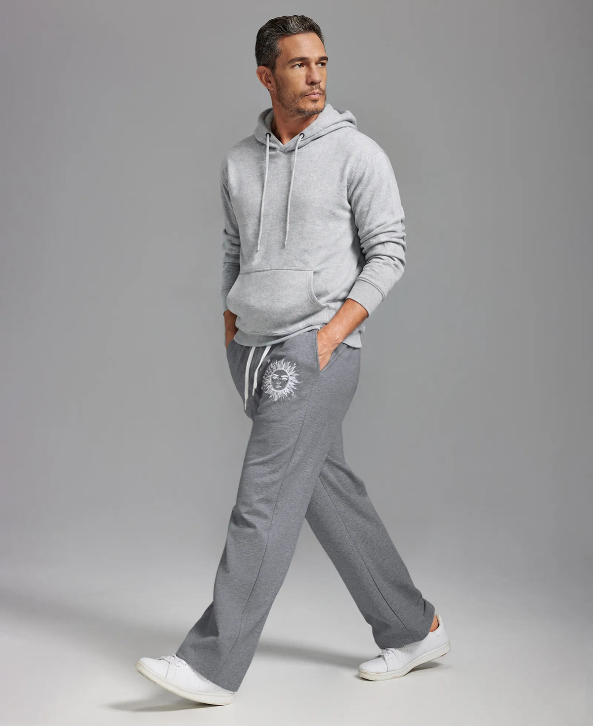 Unisex Baggy Sweatpants Sun Moon Print Couples Joggers