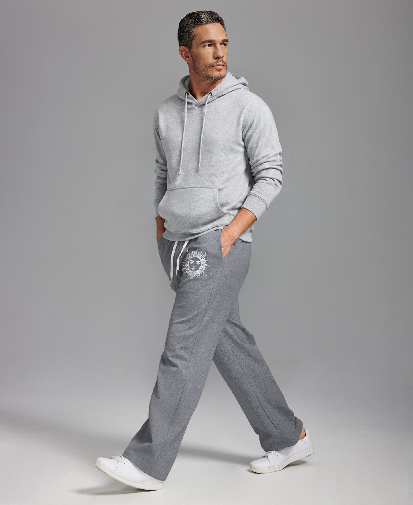 Unisex Baggy Sweatpants Sun Moon Print Couples Joggers