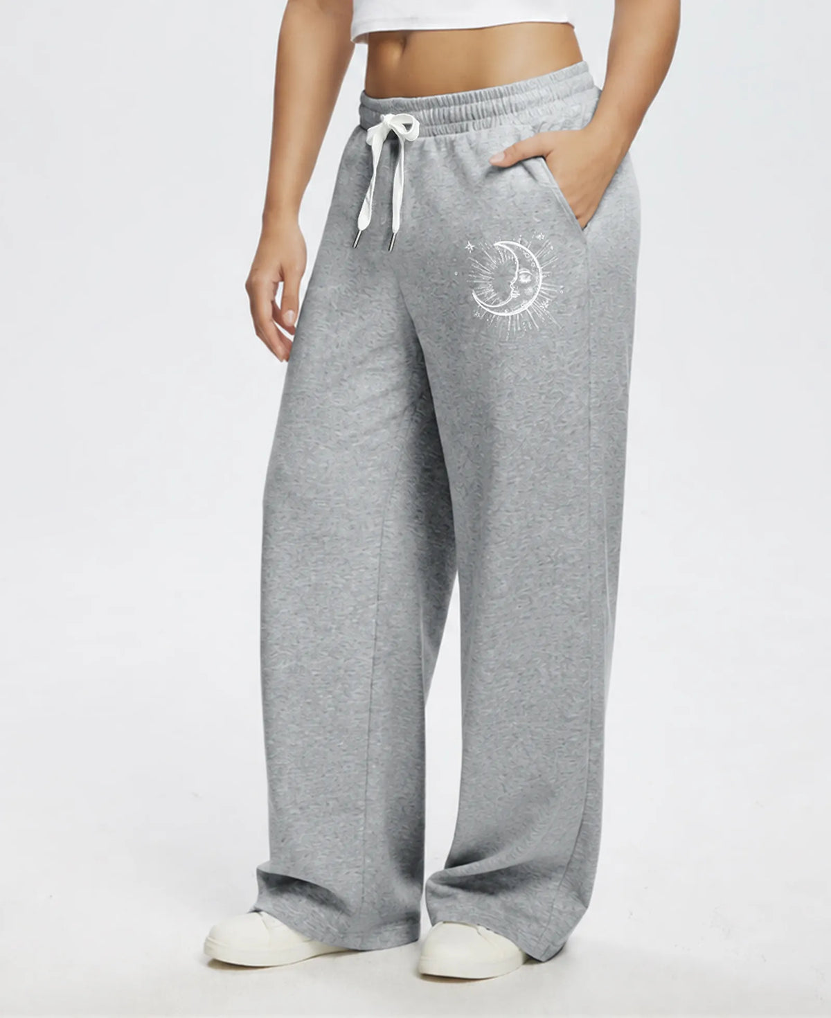 Unisex Baggy Sweatpants Sun Moon Print Couples Joggers