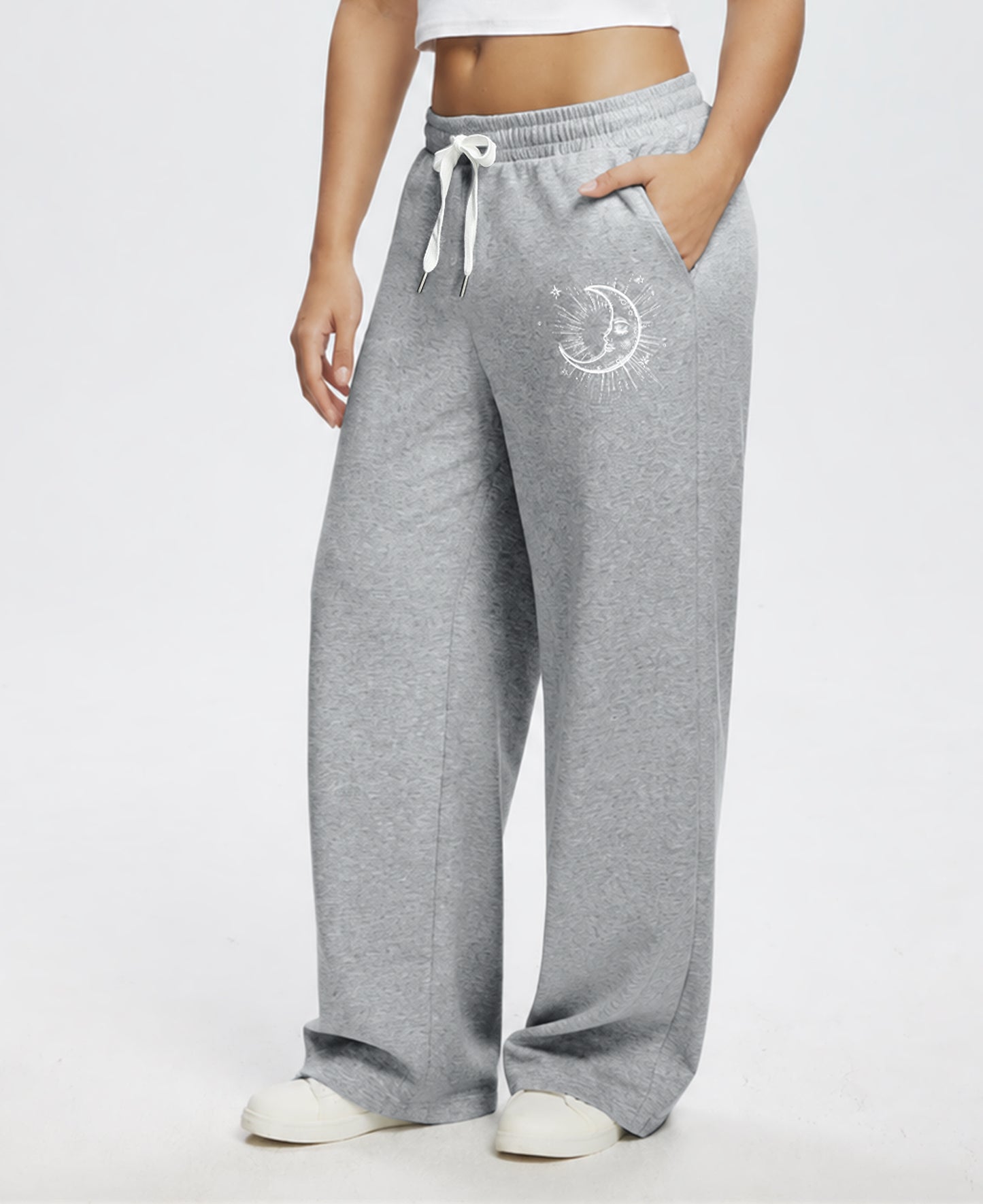 Unisex Baggy Sweatpants Sun Moon Print Couples Joggers