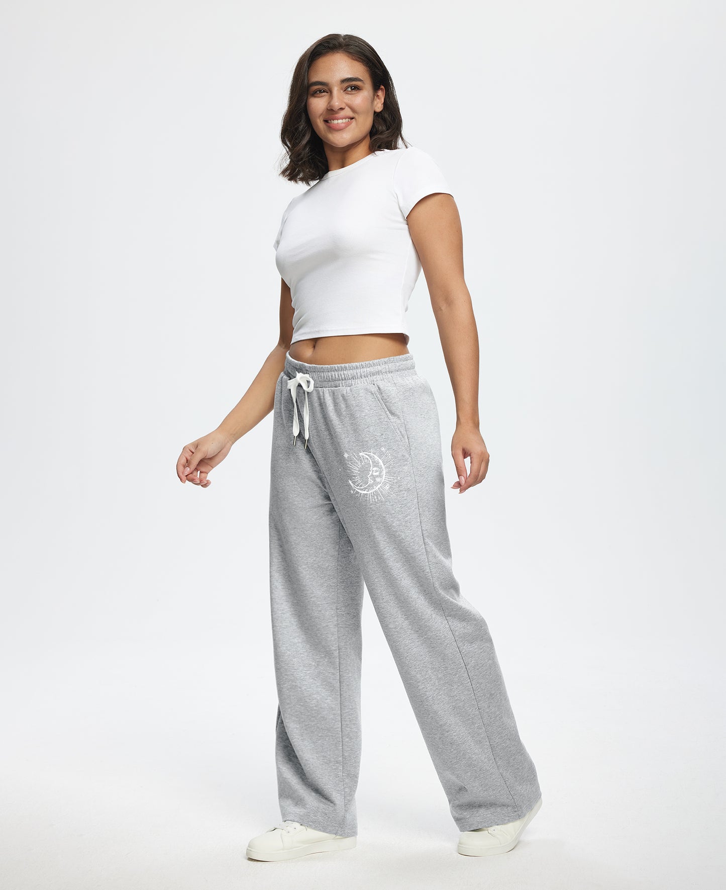 Unisex Baggy Sweatpants Sun Moon Print Couples Joggers