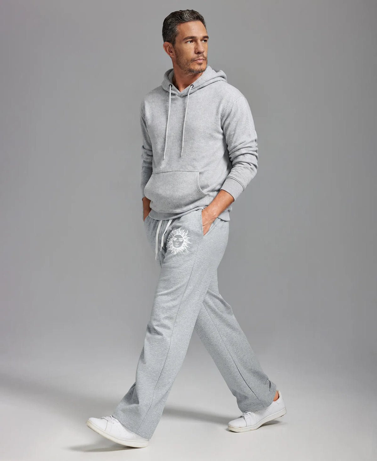 Unisex Baggy Sweatpants Sun Moon Print Couples Joggers