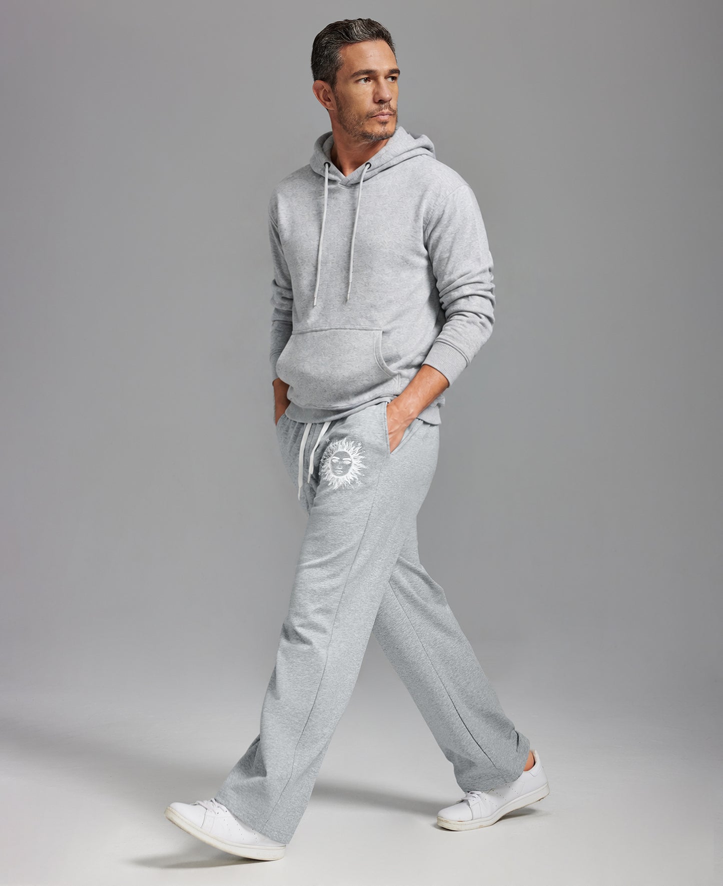 Unisex Baggy Sweatpants Sun Moon Print Couples Joggers