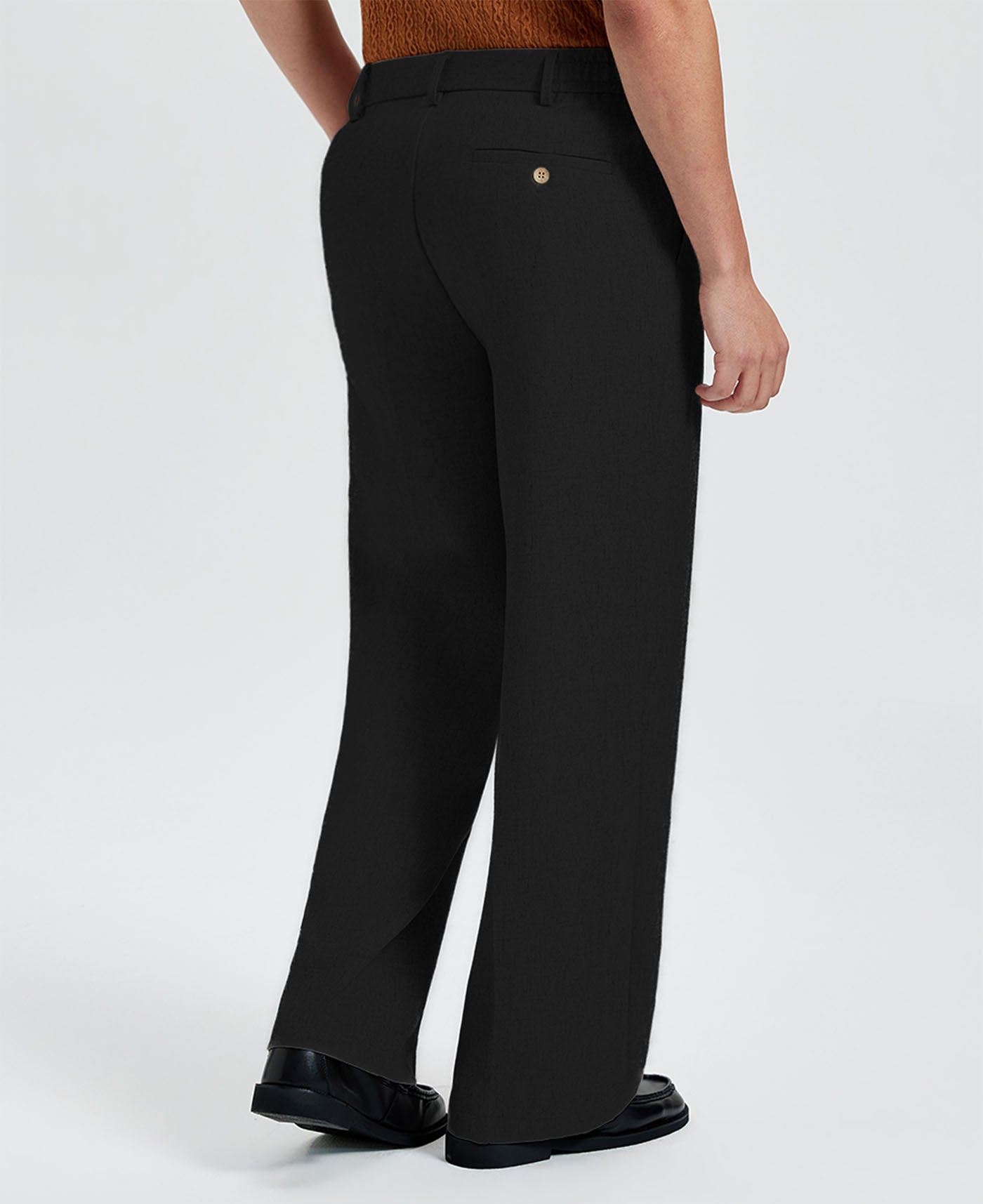 Mens Wide Leg Linen Pants – Classic Button & Inner Drawstring