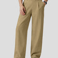 Mens Wide Leg Linen Pants – Classic Button & Inner Drawstring