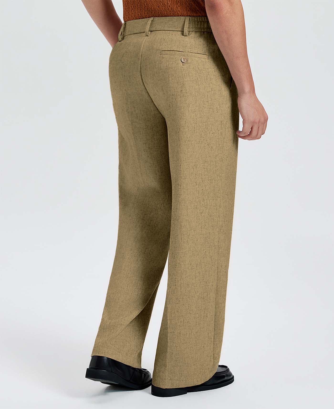Mens Wide Leg Linen Pants – Classic Button & Inner Drawstring