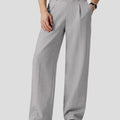 Mens Wide Leg Linen Pants – Classic Button & Inner Drawstring