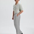 Mens Wide Leg Linen Pants – Classic Button & Inner Drawstring