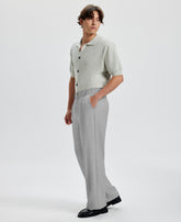 Mens Wide Leg Linen Pants – Classic Button & Inner Drawstring
