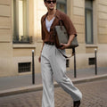 Mens Wide Leg Linen Pants – Classic Button & Inner Drawstring