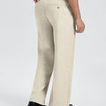 Mens Wide Leg Linen Pants – Classic Button & Inner Drawstring