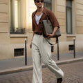 Mens Wide Leg Linen Pants – Classic Button & Inner Drawstring