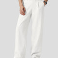 Mens Wide Leg Linen Pants – Classic Button & Inner Drawstring