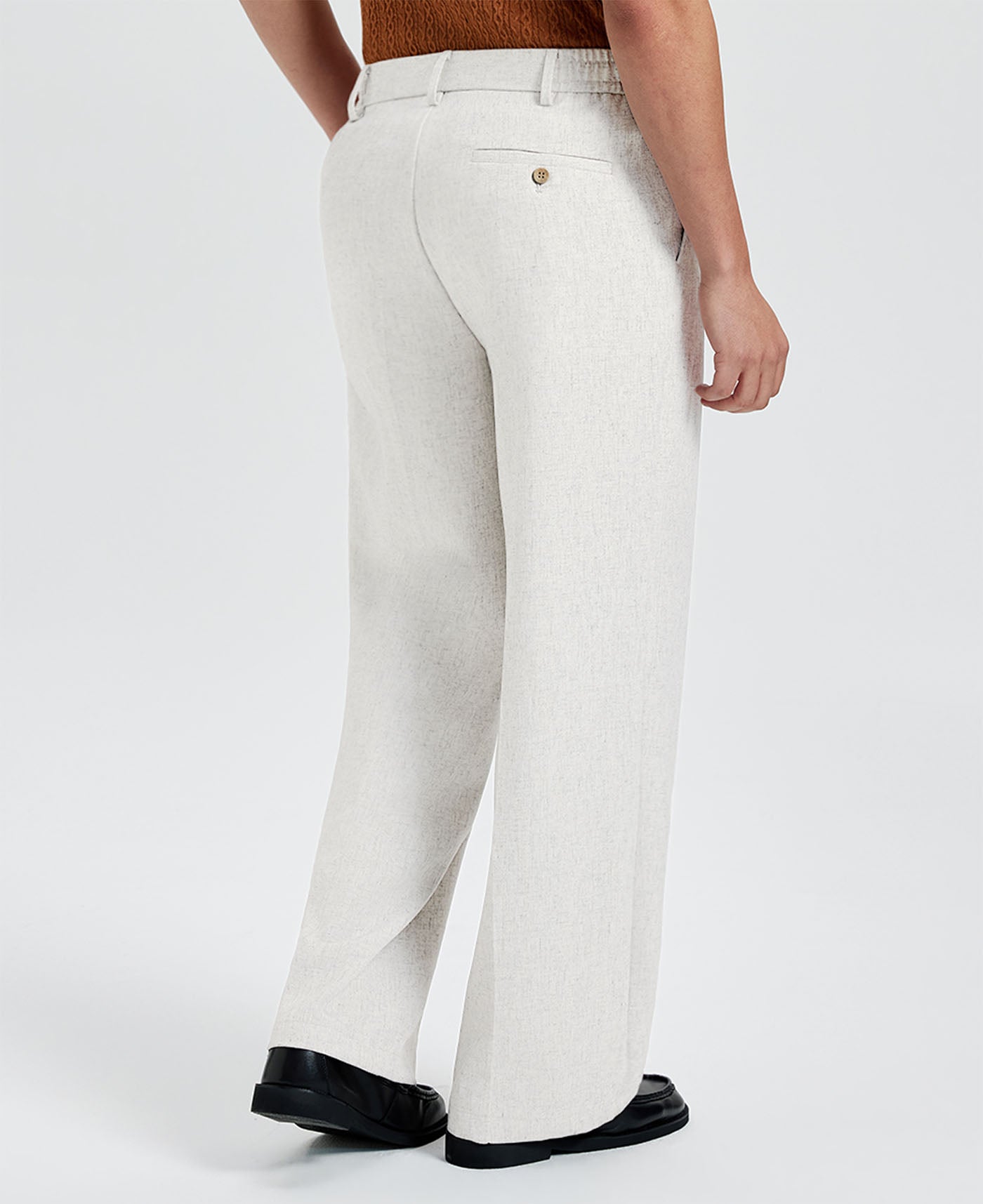 Mens Wide Leg Linen Pants – Classic Button & Inner Drawstring