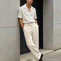 Mens Wide Leg Linen Pants – Extended Tab & Inner Drawstring