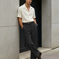 Mens Wide Leg Linen Pants – Extended Tab & Inner Drawstring