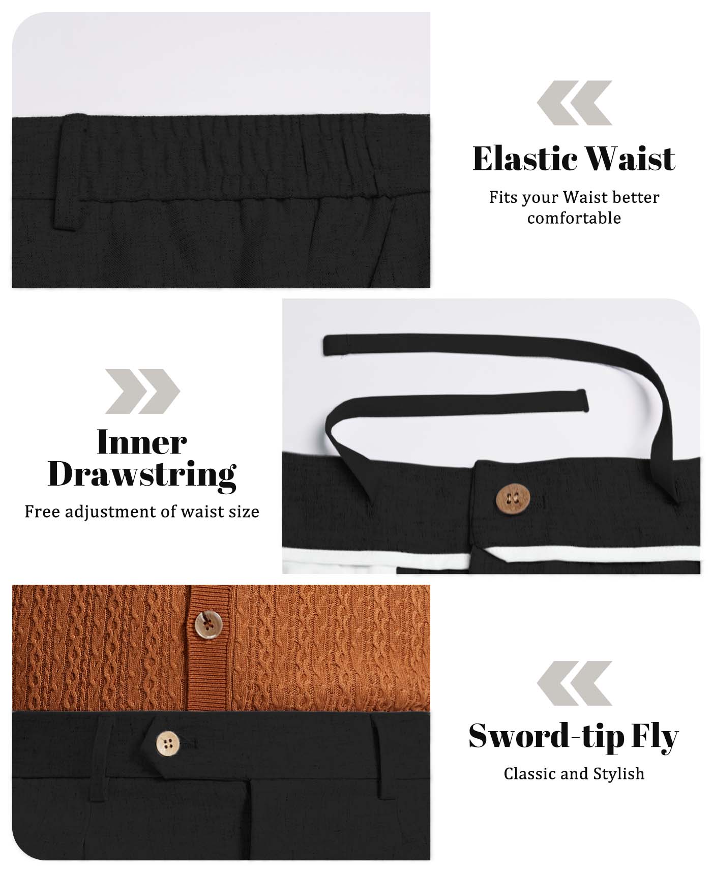 Mens Wide Leg Linen Pants – Extended Tab & Inner Drawstring