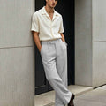 Mens Wide Leg Linen Pants – Extended Tab & Inner Drawstring