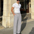 Mens Wide Leg Linen Pants – Extended Tab & Inner Drawstring