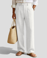 Mens Wide Leg Linen Pants – Extended Tab & Inner Drawstring