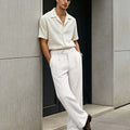 Mens Wide Leg Linen Pants – Extended Tab & Inner Drawstring