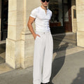 Mens Wide Leg Linen Pants – Extended Tab & Inner Drawstring