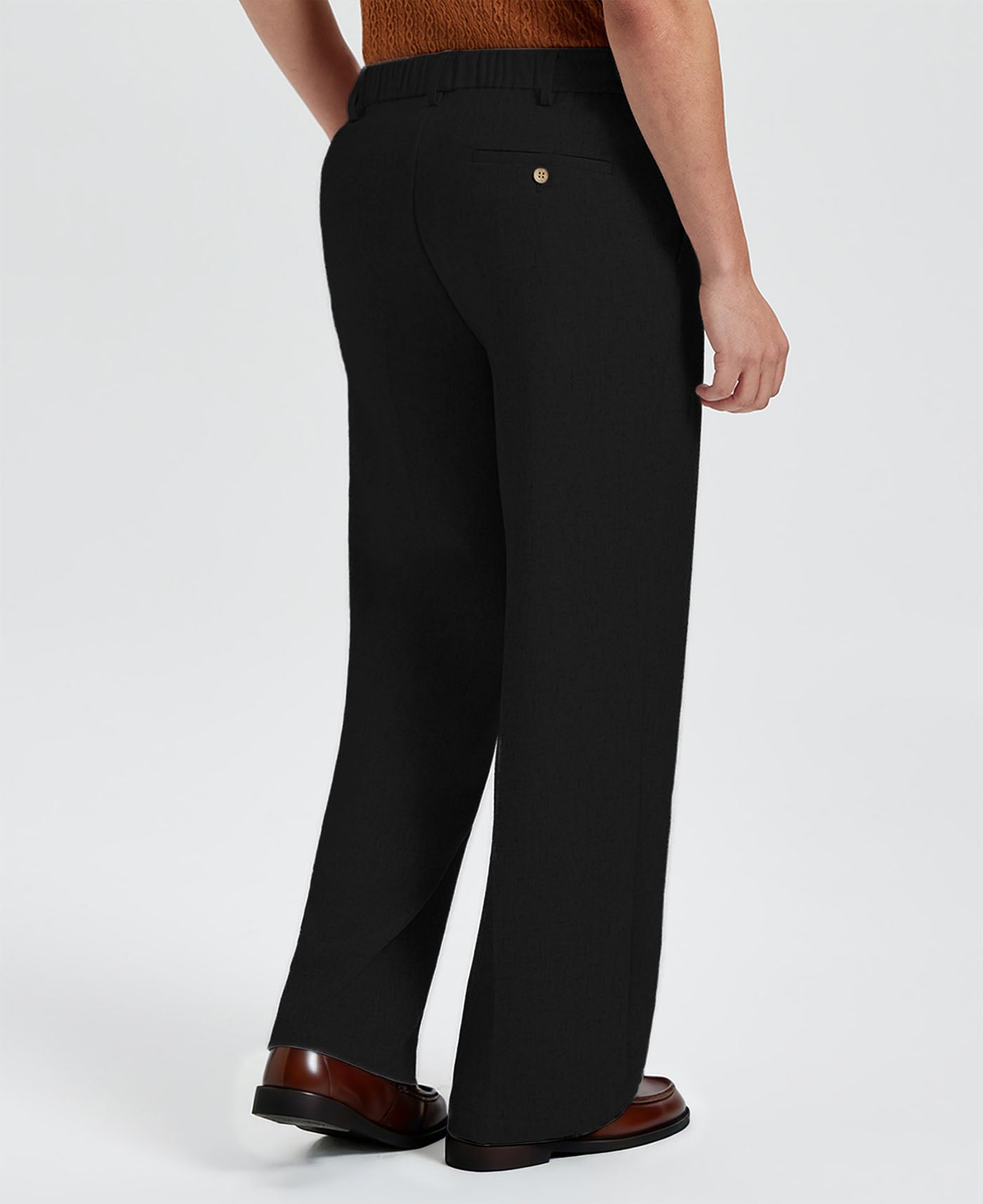 Mens Wide Leg Linen Pants – Square Waistband & Inner Drawstring