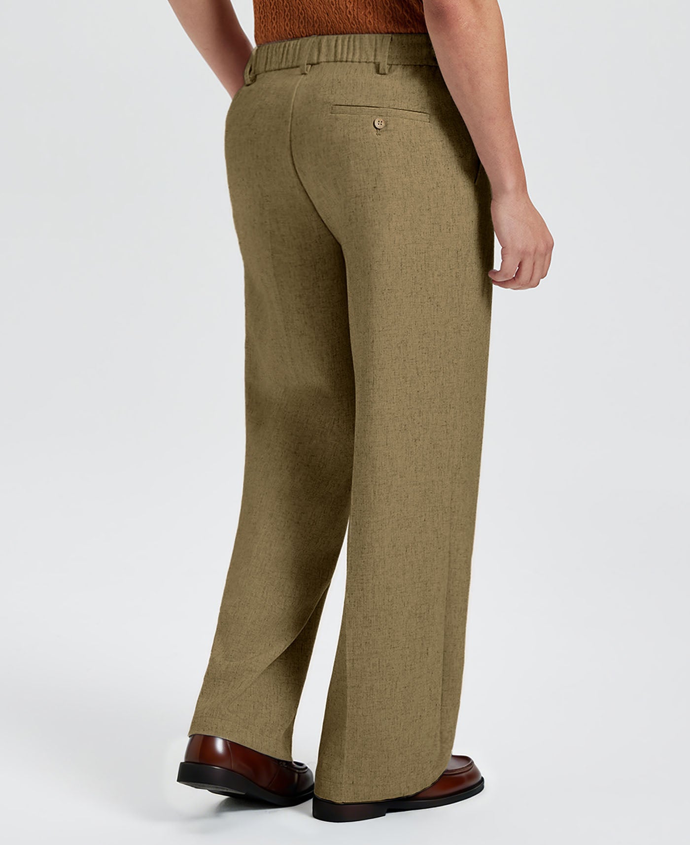 Mens Wide Leg Linen Pants – Square Waistband & Inner Drawstring