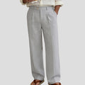 Mens Wide Leg Linen Pants – Square Waistband & Inner Drawstring
