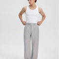 Mens Wide Leg Linen Pants – Square Waistband & Inner Drawstring