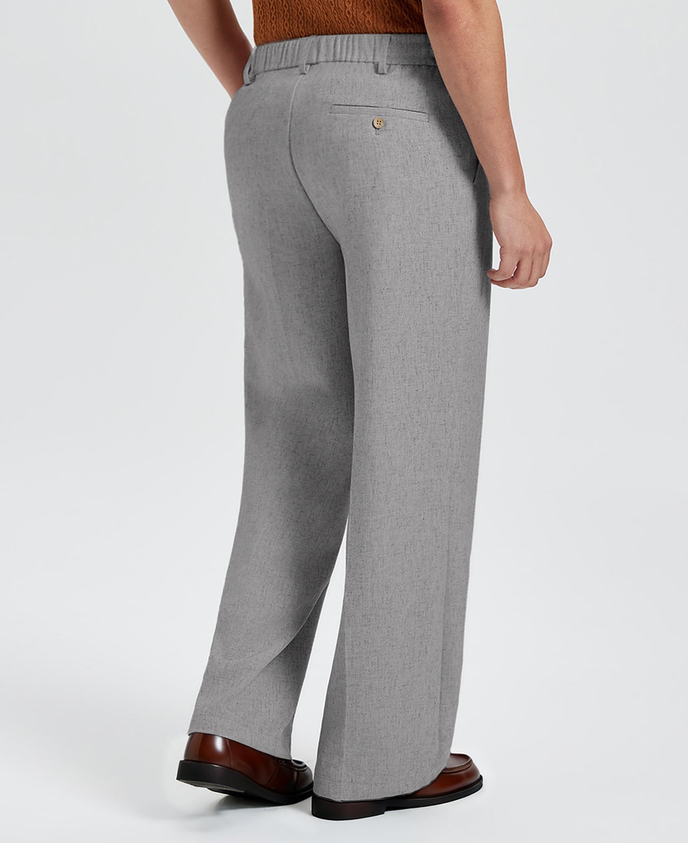 Mens Wide Leg Linen Pants – Square Waistband & Inner Drawstring