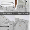 Mens Wide Leg Linen Pants – Square Waistband & Inner Drawstring